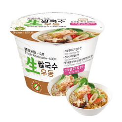 밀가루가 들어가지 않고도 쫄깃하고 부드러운 한국면가 쌀국수 우동 컵라면, 215g, 12개