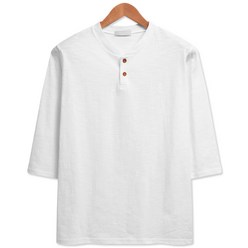 [당일출고] 심플 슬라브 헨리넥 7부 티셔츠 (RT411)