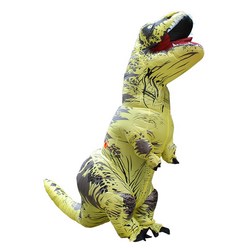 국내당일 코스프레 공룡옷 풍선옷 에어슈트, 1개, 2.미우새 티라노사우르스 노랑색(키150-190)