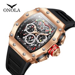 ONOLA 남성용 탑 시계 다기능 스포츠 방수 크로노그래프 야광 쿼츠 시계
