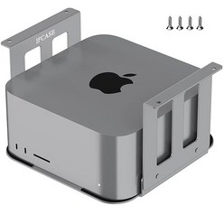 IFCASE Mac Studio M1 Max용 알루미늄 언더 데스크 마운트 울트라 긁힘 방지 패드 포함 (블랙), Silver