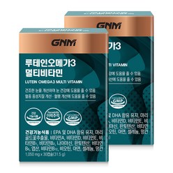 GNM 루테인오메가3 멀티비타민/ 11종 비타민 3종 미네랄 비오틴 아연 비타민B D, 30캡슐, 2개