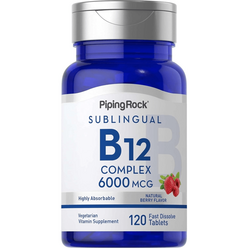 비타민 B-12 6000mcg 120캡슐 4개월분 베리향 메틸코발라민 고함량 해외 직구, 비타민 B12 2병 8개월