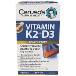 카루소스 비타민 K2 + 비타민 D3 60정 Carusos Natural Health Vitamin K2 + D3 60 Capsules, 1개