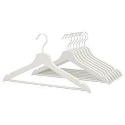 [이케아] 원목 나무 옷걸이 8개 - 부메랑 / 내추럴 검정 하양 / Natural Black White / Clothes Hanger - Bumerang, 하양 White, [흰색 White]