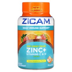 Zicam Zinc + Vitamins C & D Citrus Strawberry 70 Gummies 버기컴퍼니
