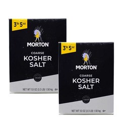 Morton Kosher Salt Coarse 몰튼 코셔 솔트 굵은 소금 1.5kg 2팩, 2개