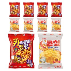 크라운 C콘칲 과자 44g x 5p + 카라멜콘땅콩 46g x 5p, 1세트