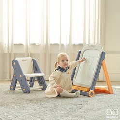베네베네 유아 아기 쁘띠 베이직 자석보드 + 의자 + 높낮이조절 + 접이식 + 수납바구니 +이동바퀴, 블루 레드 세트