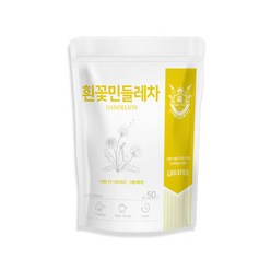 Greatea 그래이티 국산 흰꽃민들레 차 50티백, 1팩, 50개입, 1g