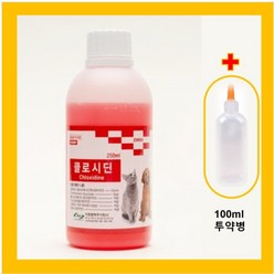 클로시딘 250ml(+100ml 투약병) 알파헥시딘 강아지 고양이 소독약 링웜 턱드름, 1개, 250ml