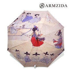 아름지다 한국화 우드 명화 장우산 - 신윤복 쌍검대무