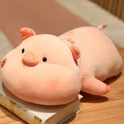 틱톡 통통돼지 뽀글이 인형 피규어 뽀글뽀글 딸기돼지 침대 잠자리 인형 롱 쿠션 인형 쿠션, 누워있는 자세 딸기 돼지, 앉아있는 자세 60cm