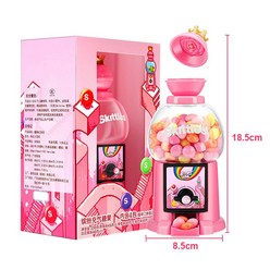 미니 사탕 자동 판매기 장난감 연인 선물 캡슐 기계 동전 수락 자 없음 할로윈 설탕, 분홍색