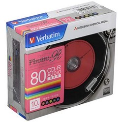 바베이텀 재팬 미쓰비시 케미컬 미디어 Verbatim 음악용 CD-R MUR80PHS10V1 (Phono-R 5색1-24배속10장) 컬러 믹스