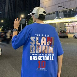 농구 강백호 서태웅 정대만 슬램덩크 BASKETBALL 10 프린팅 인쇄 오버핏 루즈핏 반팔 티셔츠