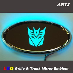 ArtX 트랜스포머 순정교체형 LED 미러 엠블럼 NO.131(그릴/트렁크엠블렘)(K5K7K3포르테쿱뉴프라이로체이노베이션뉴카렌스쏘울쏘렌토R스포티지R뉴모닝레이), 블랙펄, Etype(2way)