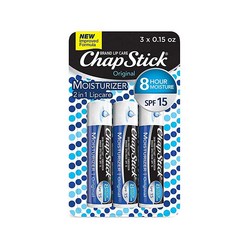 (2개) ChapStick 모이스처라이저 오리지널 립밤 0.15 oz 3개입 피부 보호제 함유, 2개
