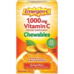 이머전씨 Emergen-C 비타민 C 식이 보조제 츄어블 오렌지 블라스트 40 개, 1팩