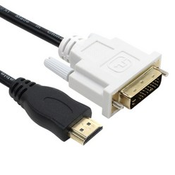 HDMI to DVI DVI듀얼 노트북 데스크탑모니터 연결케이블 DVI-D 24+1핀 1m~5m, 1m, 1개