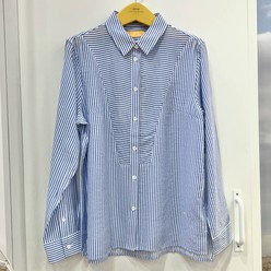 [행복한백화점][루이까스텔][루이까스텔] 레이온 혼방 스트라이프 루즈핏 셔츠 블루 여성 3LTSH307L