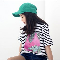 리틀소녀 핑크야자수티셔츠 주니어 여아 의류 초등학생 옷 여름박스티 티셔츠