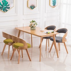 느티나무 원목 회전 테이블 의자 인테리어 식탁의자, 갈색, 1개