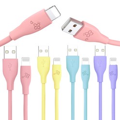 아이엔조이 마카롱 USB 아이폰 고속충전 케이블 30cm, 핑크, 마카롱 아이폰 케이블 2m, 1개