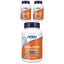 나우푸드 DHA-1000 브레인 서포트 1000mg 소프트젤 글루텐 프리, 90정, 3개