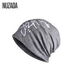 브랜드 NUZADA 편지 안전 모자 남성 여성 Skullies Beanies 뜨개질 니트 모자 보닛 더블 레이어 코튼 가을 겨울 모자