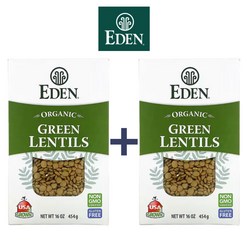 Eden Foods 유기농 녹색 렌틸콩 454g (16oz) 2팩, 2개