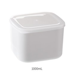 가정용 식품 신선 보관 수납함 주방 방진 방습 플라스틱 밀폐함 냉장고 뚜껑 포함 소포장함, 랩박스(1000ml), 흰색, 1개