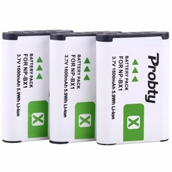 3pcs 1600mAh NP-BX1 BX1 카메라 배터리 AKKU 소니 DSC-RX100 IV RX10 II RX1 HX300 WX300 WX500 HDR-AS15 CX240E