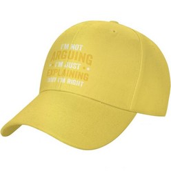 ONVOWO 나는 논쟁하는 것이 아닙니다. 단지 내가 옳은 이유를 설명하는 것입니다. 개그 선물 남성용 야구 모자 아빠 여성용, 한 사이즈, 노란색
