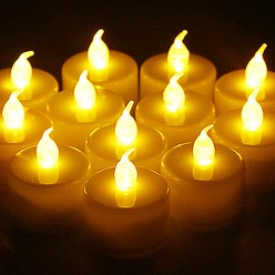 LED 티라이트 전자 양초 미니 캔들 홀더 프로포즈 촛불 생일 초, (티라이트 옐로우)