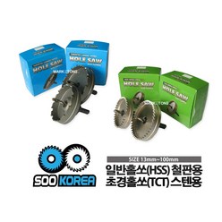 마켓원 수코리아 홀쏘 초경홀쏘 철판용 스텐용 홀캇타, 초경홀쏘(스텐용)27mm, 1개