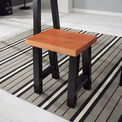 1인 식탁 의자 원목 미니 스툴, A라인 1인 의자 (블랙)