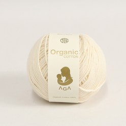 [앵콜스] 아가 오가닉코튼실 30g AGA Organic Cotton 유기농 면사 오가닉실 뜨개실 아기옷 아기양말 모자, 47 아이보리크림, 1개