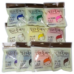 컬러클레이 지퍼백 50g x 10종, 혼합색상