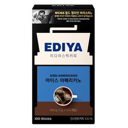 이디야 아이스아메리카노 스틱커피, 1g, 100개입, 1개