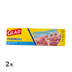 글래드 플렉스앤씰 지퍼백 냉동 대형 28p, 대(L), 28개입, 2개