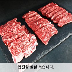 (한정수량) 업진살 살살 녹는 1++ 투쁠 한우 특수모듬(600g) 1세트 (업진살200g,설깃살200g,앞치마살200g/총3팩)