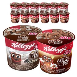 켈로그 첵스초코 40g+ 쿠키 앤 크림 컵시리얼 35g