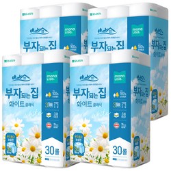 모나리자 부자되는집 화장지 화이트 3겹30롤1팩 세트4팩 천연펄프휴지