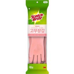 스카치브라이트 베이직 고무장갑 5개입, 파스텔핑크 - 저렴하고 실용적인 주방 필수품!