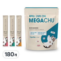 메가츄 짜먹는 고양이 간식 츄 90스틱 대용량, 2개 · 90스틱 · 2개