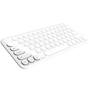 아이노트 멀티 페어링 블루투스 무선 텐키리스 키보드 + 키스킨, 화이트, X-KEY 38BT