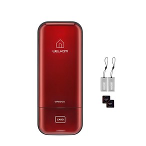 솔리티 웰콤 스마트 보조키 손잡이없음 도어락 WRB-300, WRB-300(레드), 고객직접설치