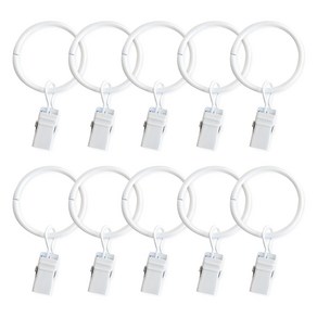 커튼 집게링 3.2cm, 화이트, 10개