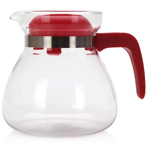 시맥스 파올라포트 내열유리 주전자, 1.3L, 레드, 1개